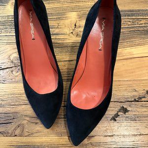 Via Spiga Black Suede Pumps